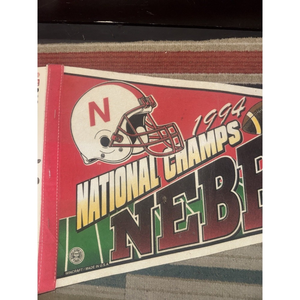 VTG 1994 Nebraska Cornhuskers National Champs Pennant WinCraft Fan Pak NCAA - Picture 3 of 7
